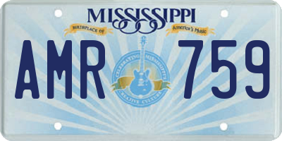 MS license plate AMR759