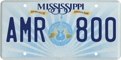 MS license plate AMR800