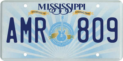 MS license plate AMR809