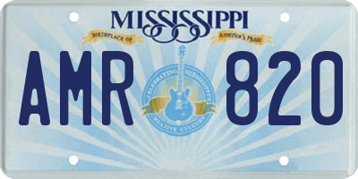 MS license plate AMR820