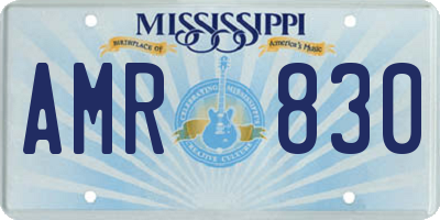MS license plate AMR830