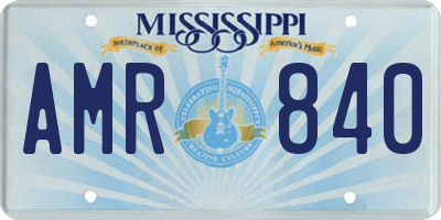 MS license plate AMR840