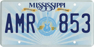 MS license plate AMR853