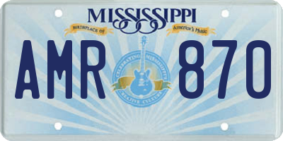 MS license plate AMR870