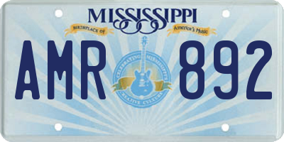 MS license plate AMR892
