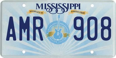 MS license plate AMR908