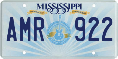 MS license plate AMR922