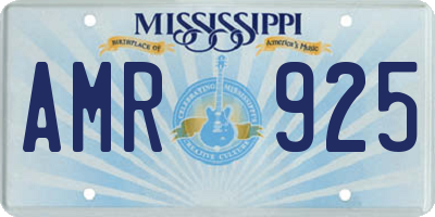 MS license plate AMR925