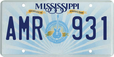 MS license plate AMR931