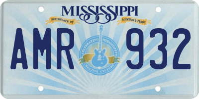 MS license plate AMR932