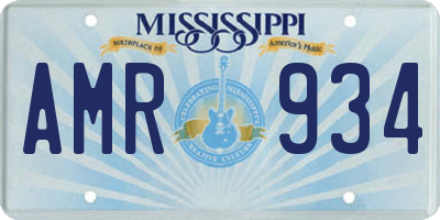 MS license plate AMR934