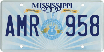 MS license plate AMR958