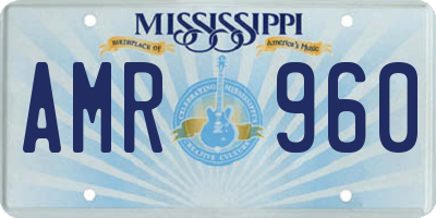 MS license plate AMR960