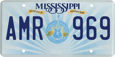 MS license plate AMR969
