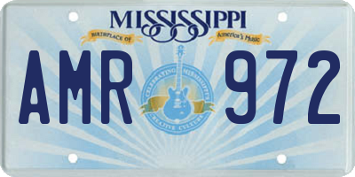 MS license plate AMR972
