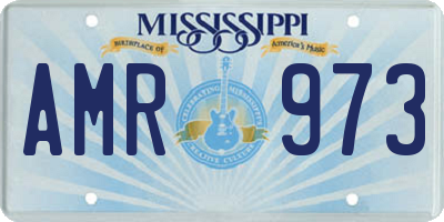 MS license plate AMR973