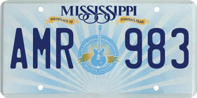 MS license plate AMR983