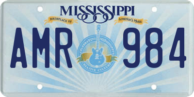 MS license plate AMR984