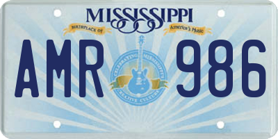 MS license plate AMR986