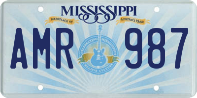 MS license plate AMR987