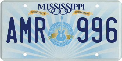 MS license plate AMR996