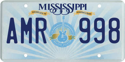 MS license plate AMR998