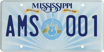 MS license plate AMS001