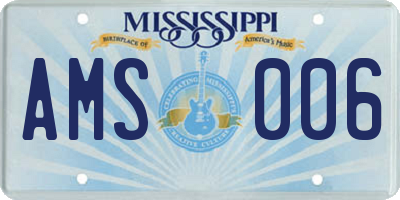 MS license plate AMS006