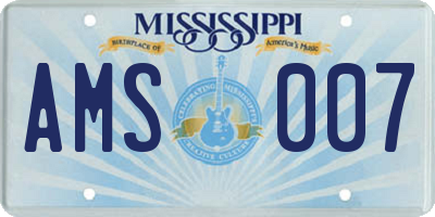 MS license plate AMS007