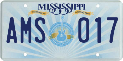 MS license plate AMS017