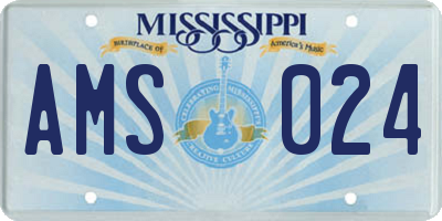 MS license plate AMS024