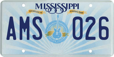 MS license plate AMS026