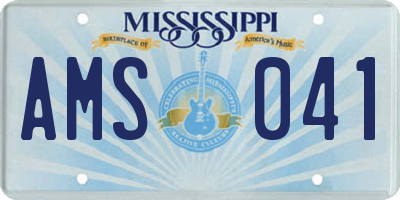 MS license plate AMS041