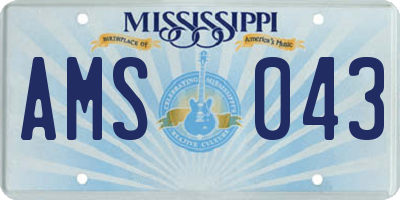 MS license plate AMS043