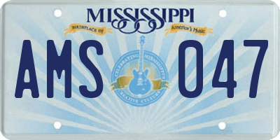 MS license plate AMS047
