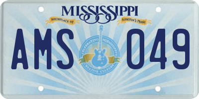 MS license plate AMS049