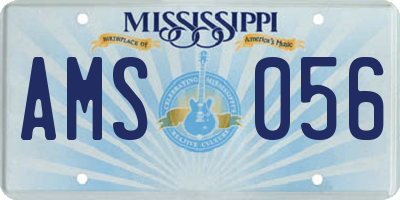MS license plate AMS056