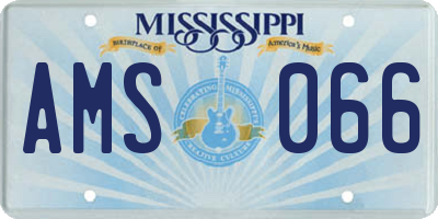 MS license plate AMS066