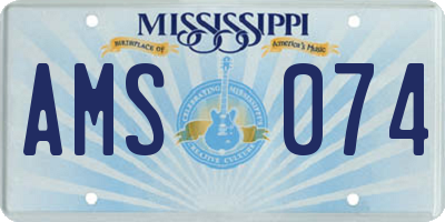 MS license plate AMS074