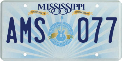 MS license plate AMS077