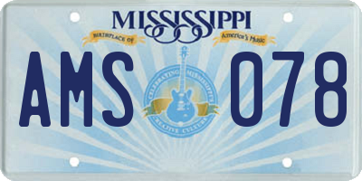 MS license plate AMS078