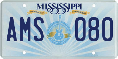 MS license plate AMS080