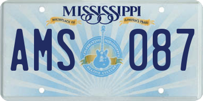 MS license plate AMS087