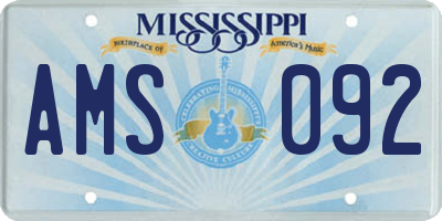 MS license plate AMS092