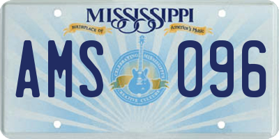 MS license plate AMS096