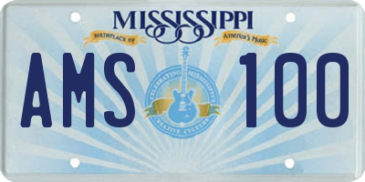 MS license plate AMS100