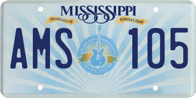 MS license plate AMS105