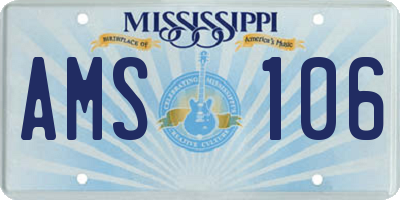 MS license plate AMS106