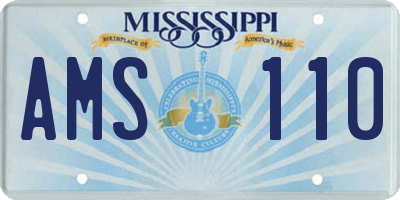 MS license plate AMS110