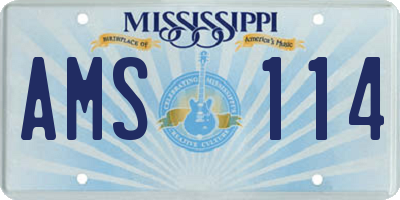 MS license plate AMS114